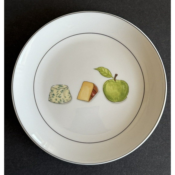 Crate & Barrel NANCY GREEN Fruit Fromage Appetizer Cheese Plates 6 1/2" Set of 6 - Picture 8 of 16